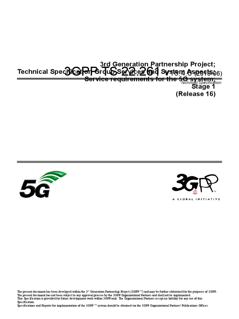 22.261 Spec 3gpp | PDF | Internet Of Things | Computer Network