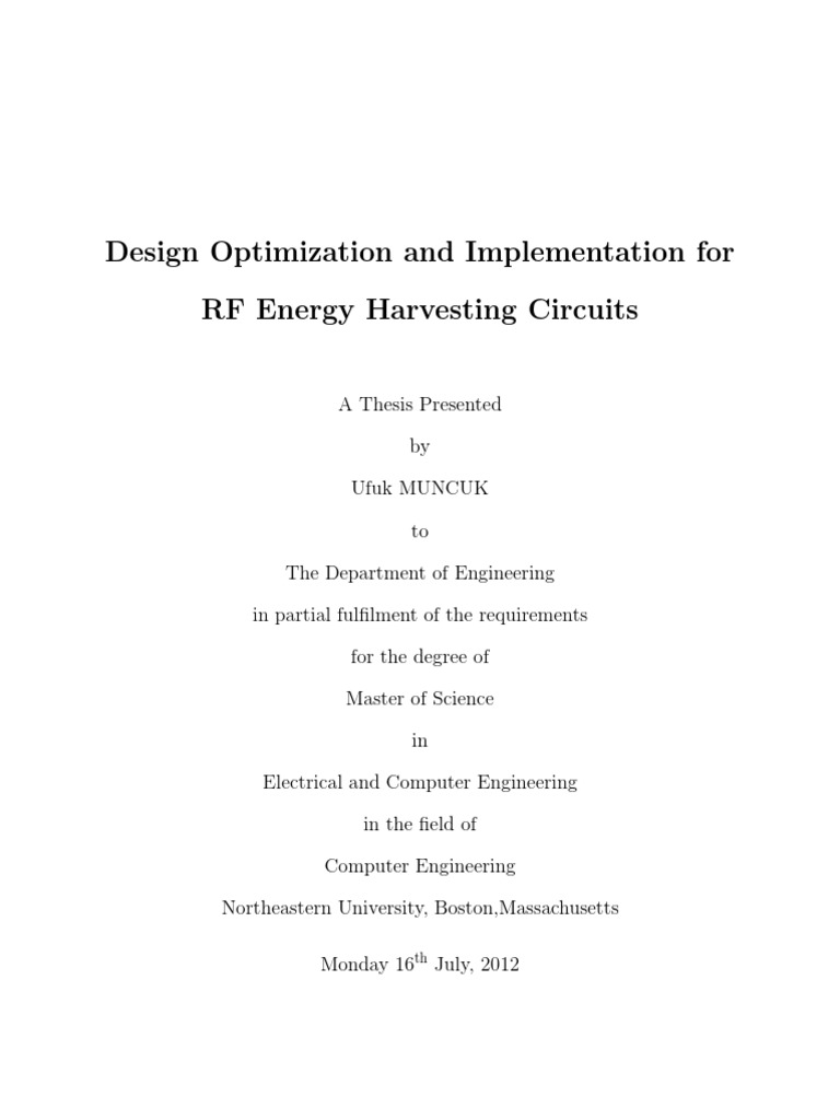 RF Energy Harvesting Circuit Design | PDF | Energy Harvesting | Rectifier