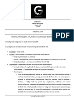 Roteiro de Aula - Aula 02 - Principios, Personalidade Civil, Teoria Da Incapacidade, Legitimidade e Emamncipação