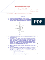 Sample Question Paper: (Strength of Materials-I) Maximum Marks: 75 Time Allowed: 3 Hours