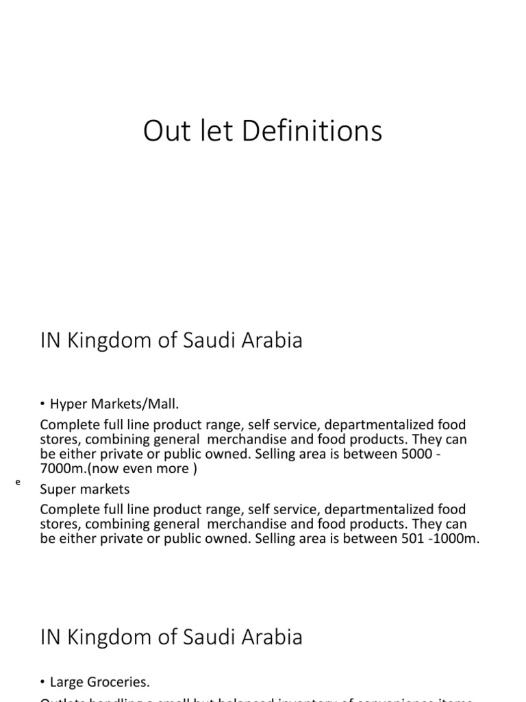 Out Let Definitions | PDF
