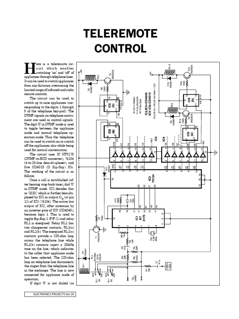 Teleremote Appliance Control Circuit | PDF