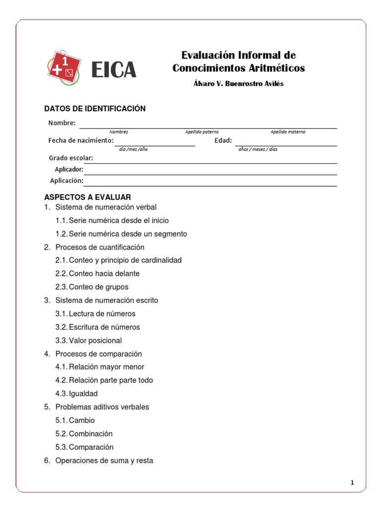 EICA | PDF | Escritura | Enseñanza de matemática