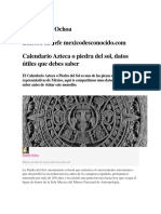 Calendario Azteca o Piedra Del Sol