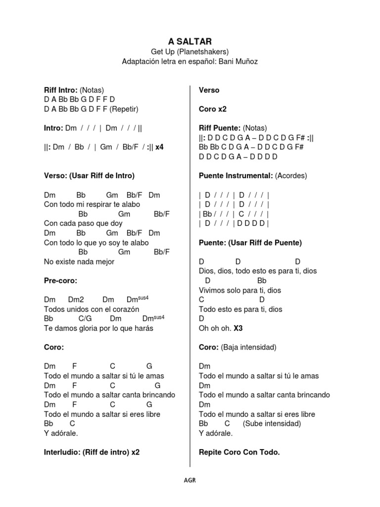 A Saltar - Letra y Acordes | PDF