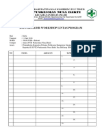 Daftar Hadir Workshop Rabu 11 JUli 2018