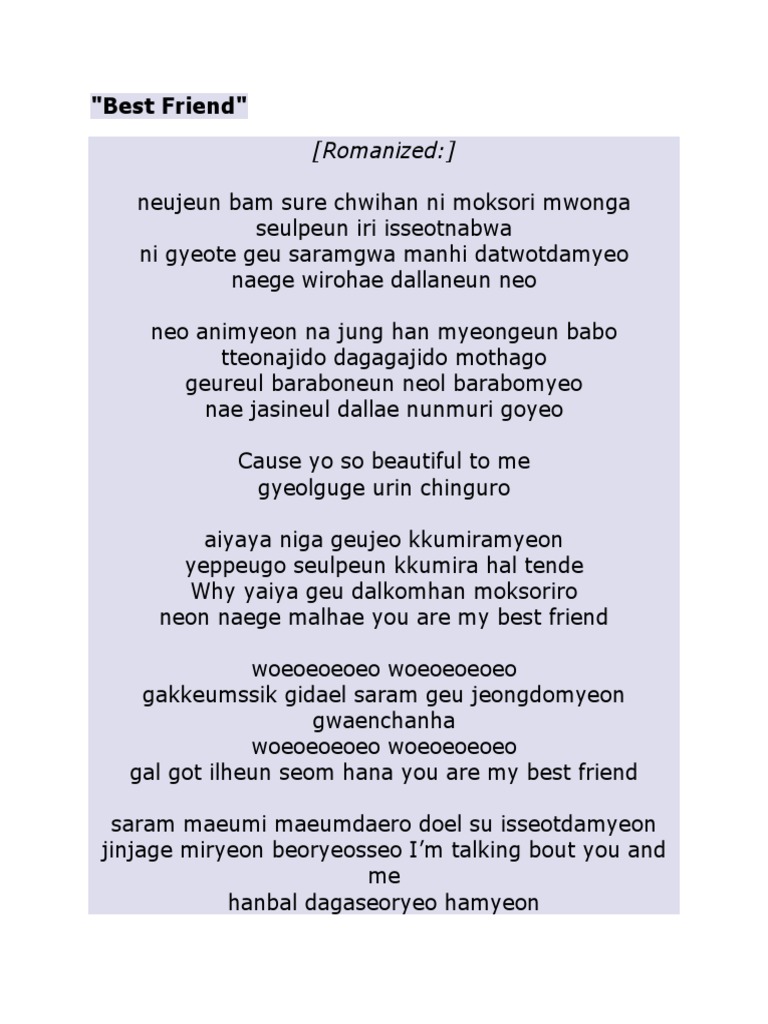 Best Friend Romanized Pdf