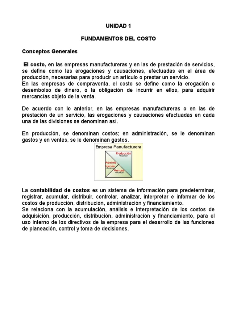 Fundamentos de la contabilidad de costos y su relación con la ...
