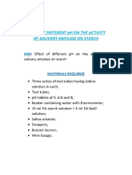 Action of Salivary Amylase On Starch