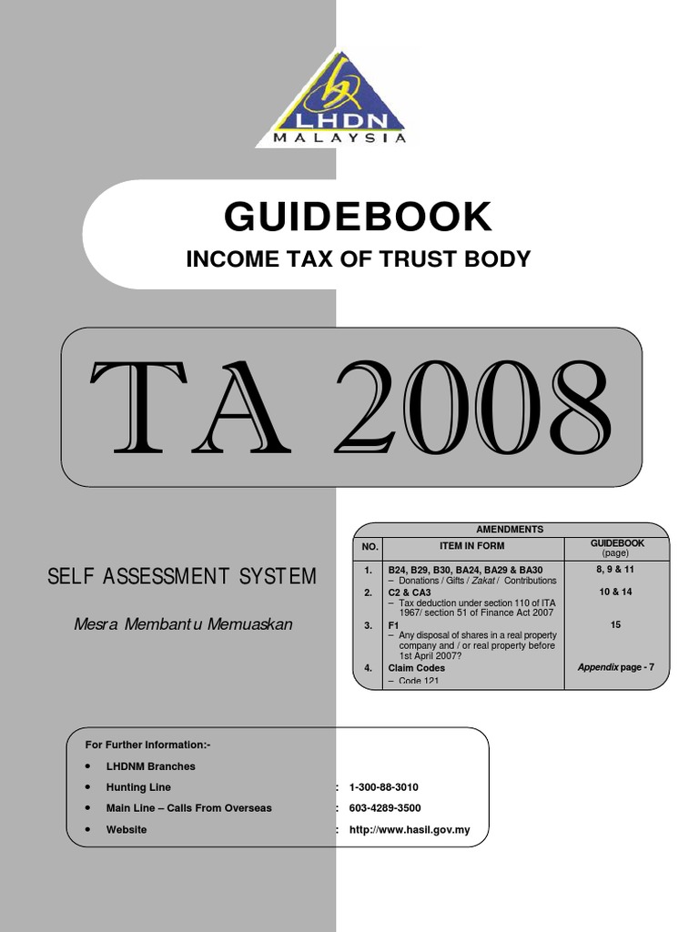 Guidebook TA2008 2 PDF | PDF | Double Taxation | Trust Law