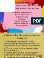 Sistem Pemerintah Republik Indonesia Menurut Uud Negara Republik