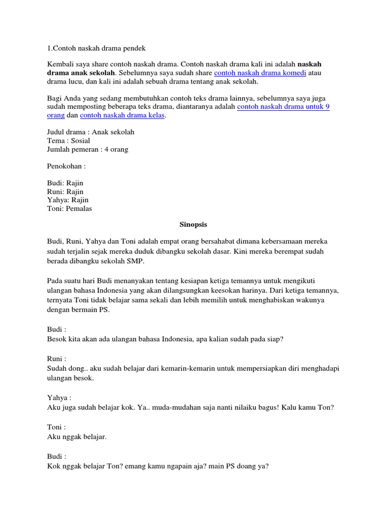 Contoh Naskah Drama