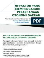 Faktor-Faktor Yang Mempengaruhi Pelaksanaan Otonomi Pro