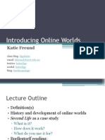 Week 11 Lecture - Intro To Online Worlds
