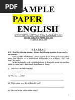 Sample Paper English: Kendriya Vidyalaya Sangathan