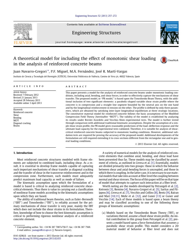 An Experimental Study On The Shear Behaviour of Reinforced Concrete ...