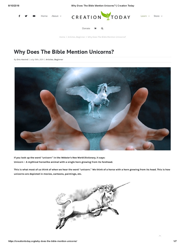 Why Does The Bible Mention Unicorns PDF Unicorn Grammatical Number