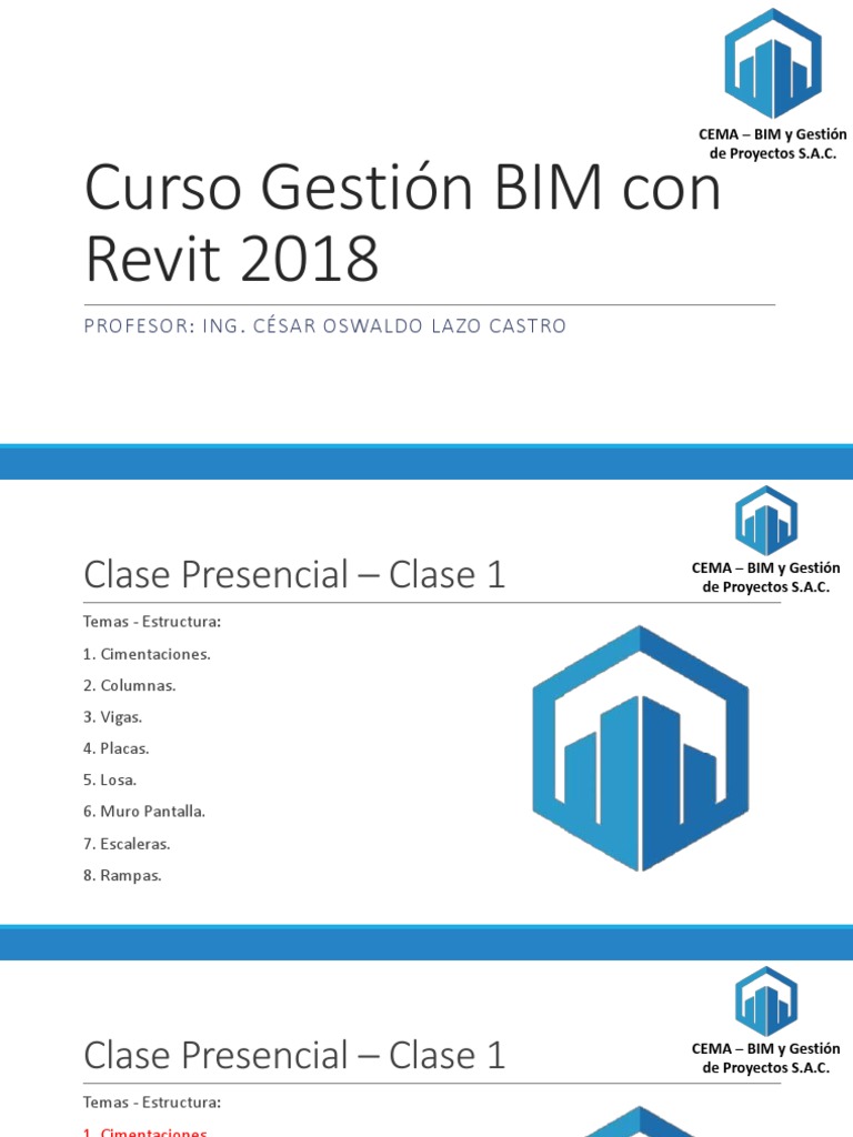 Curso Presencial Revit - Clase 1 | PDF | Fundación (Ingeniería) | edificio