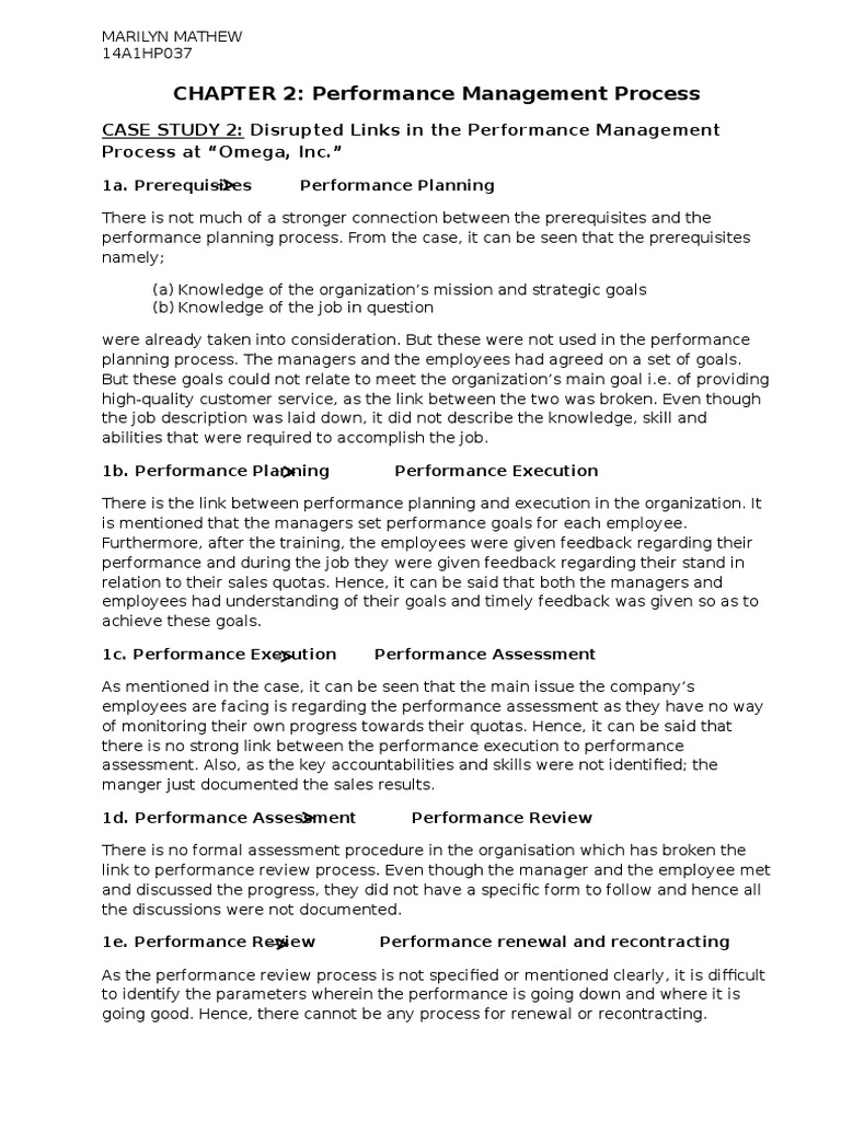 case 2 Performance Appraisal Performance Management