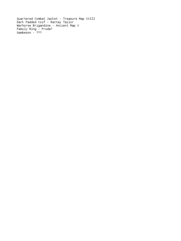 Quartered Combat Jacket - Treasure Map XXIII Dark Padded Coif - Rattay ...