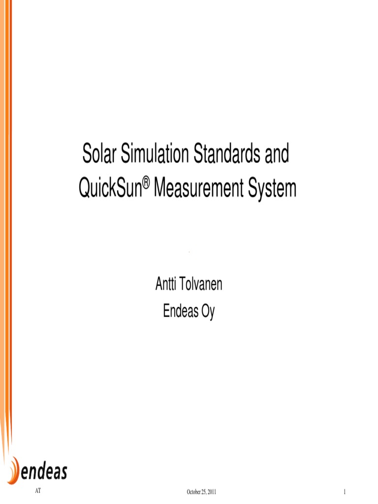 Solar Simulation Standards and QuickSun Measurement System | PDF ...