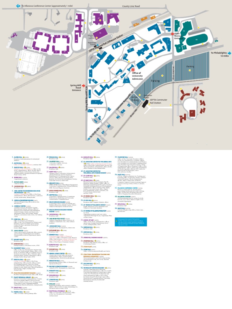 Villanova University Campus Map 2025 | PDF | Academia