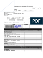 Ejemplo de Informe de Desempeno Laboral