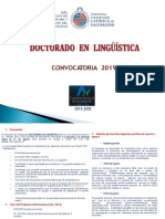 Convocatoria 2019 Doctorado en Lingüística PUCV