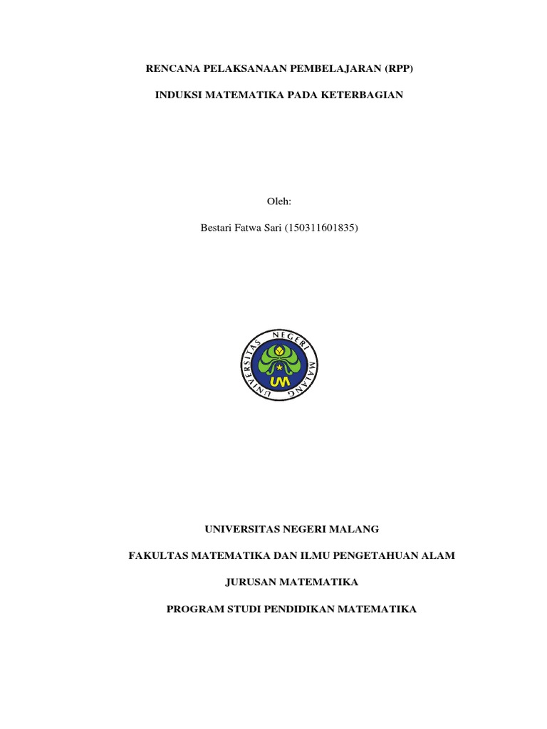 Rpp Induksi Keterbagian