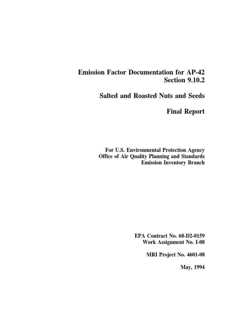 AP-42 Emission Factors: Nuts & Seeds | PDF | Peanuts | Peanut Butter