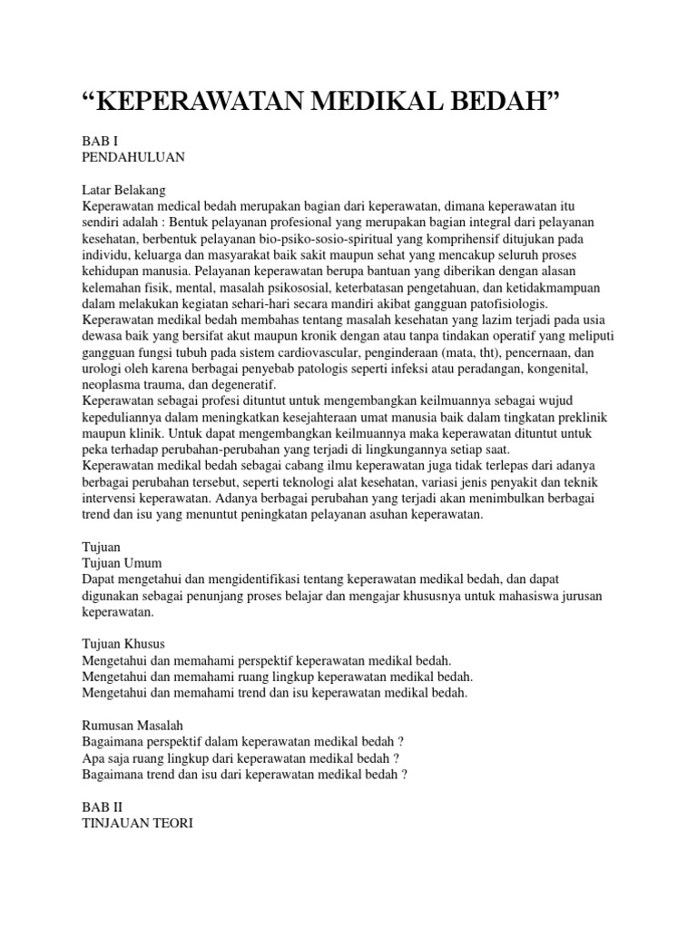 Keperawatan Medikal Bedah