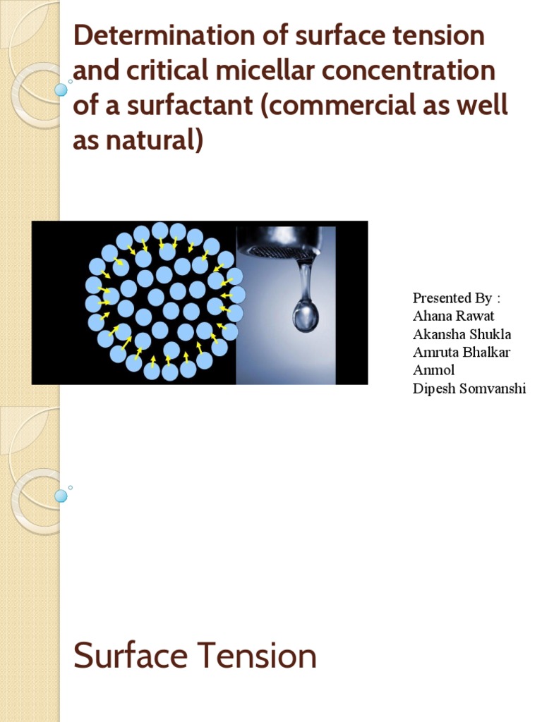 Determination of Surface Tension of A Surfactant and PDF | PDF ...