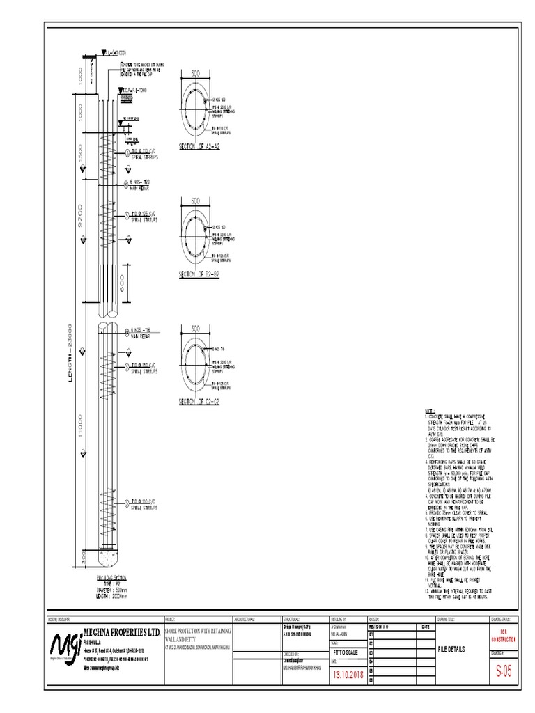 Shore Protection Project Pile Details | PDF
