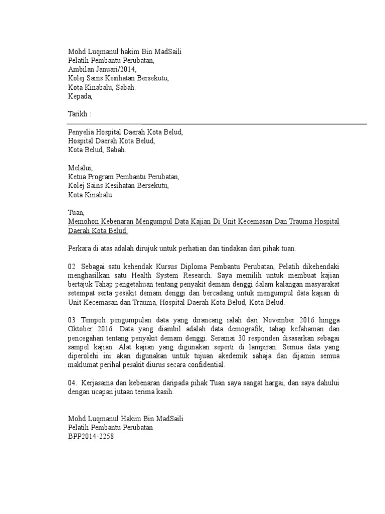 Surat Kebenaran Mengumpul Data Kajian (Dari Puan)  PDF