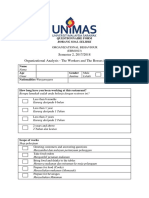 Semester 2, 2017/2018 Organizational Analysis - The Workers and The Bosses in A Restaurant