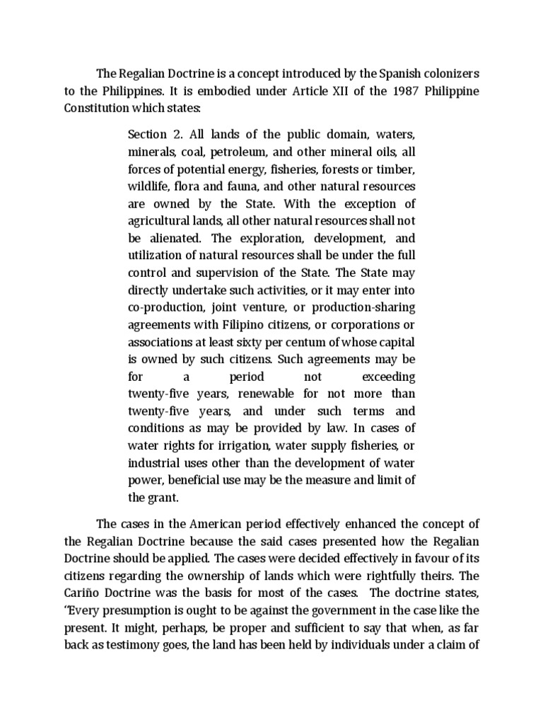 Regalian Doctrine | PDF