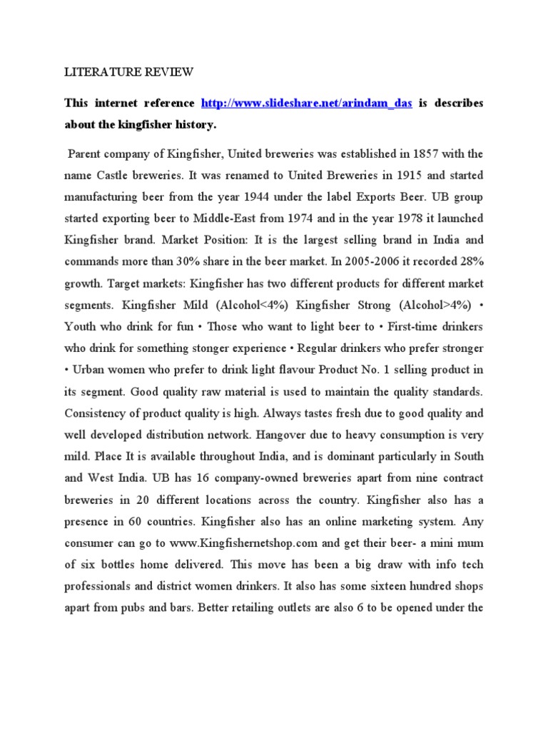 Literature Review PDF Beer Brewing