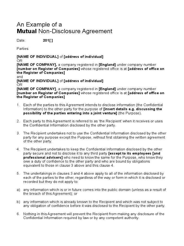 Nondisclosure agreement türkçe