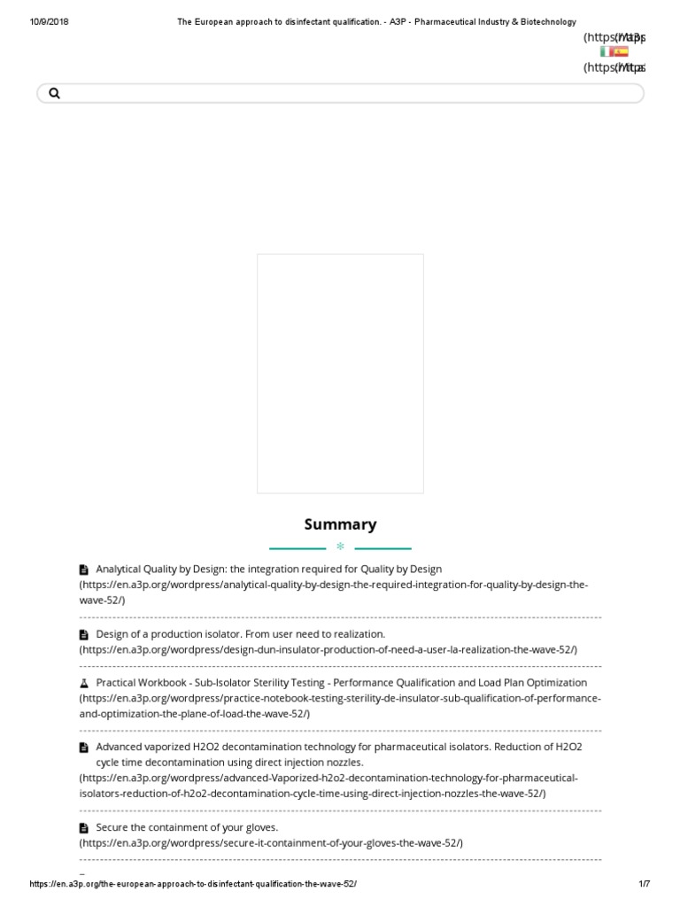 The European Approach To Disinfectant Qualification. A3P