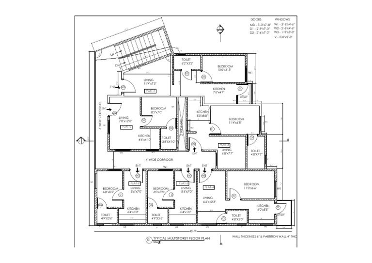 ENT FLAT-1: 01 Typical Multistorey Floor Plan | PDF | Leisure | Sports