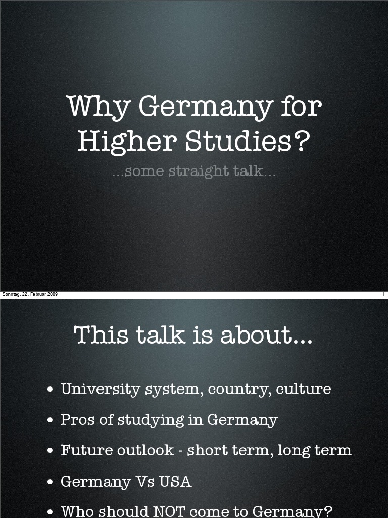 Why Germany For Higher Studies PDF Business