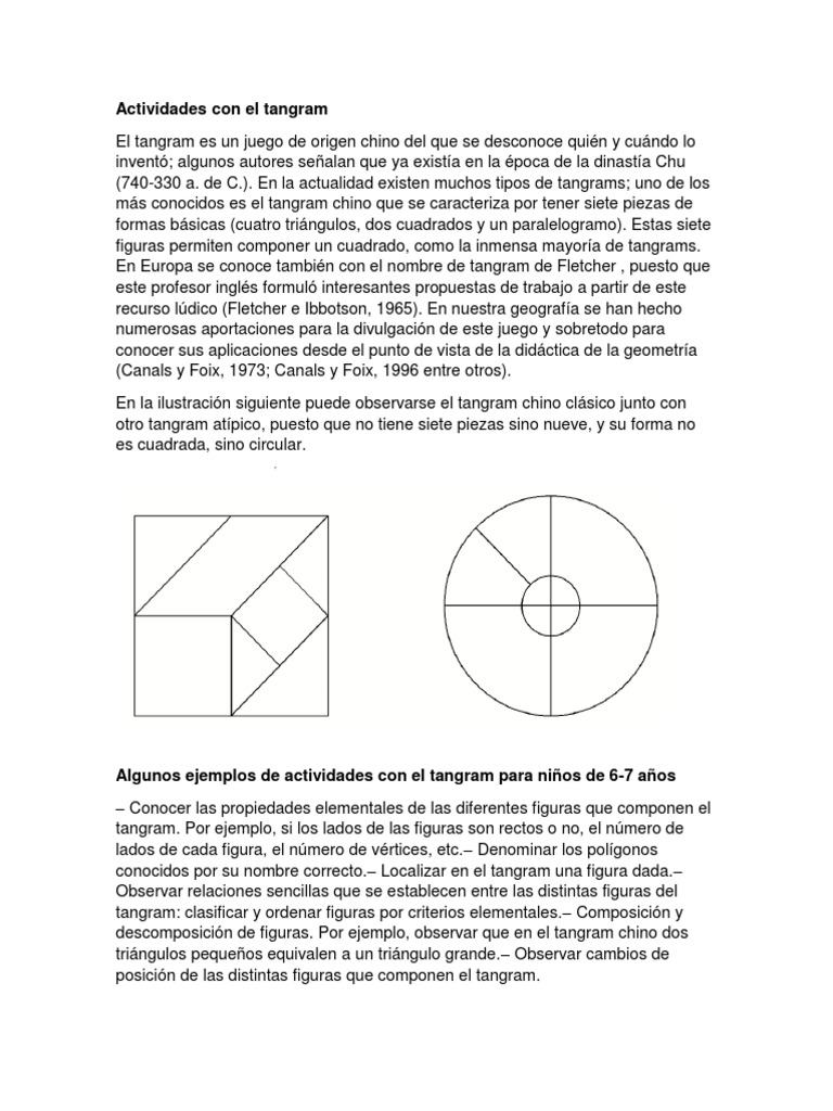 Actividades Didácticas con Tangram | PDF | Geometría | Enseñanza de ...
