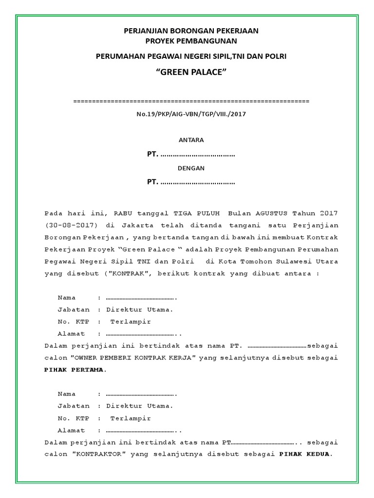 Draft Kontrak Skbdn Pdf