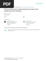 Fecula de Batata Como Adjunto de Malte Na Fabricac