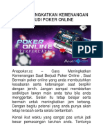 Cara Meningkatkan Kemenangan Saat Berjudi Poker Online