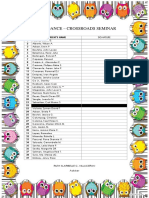 Crossroads Seminar Attendance List