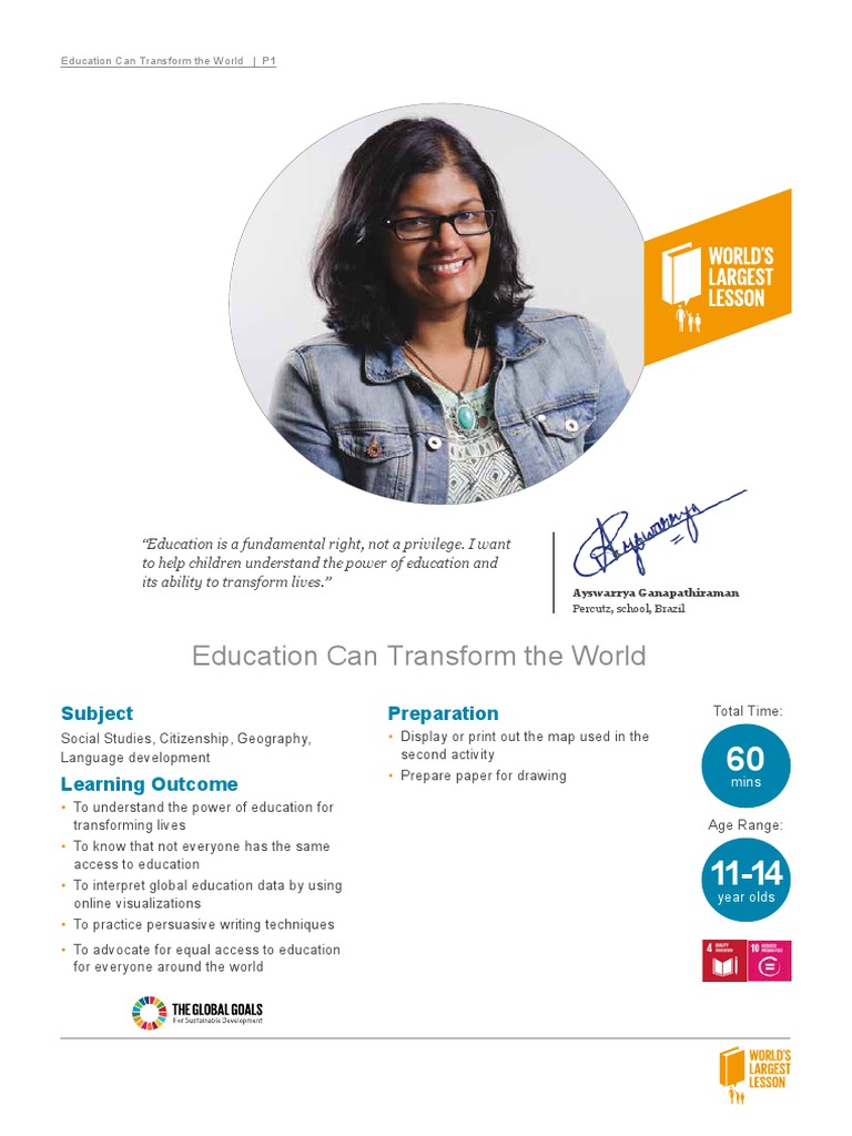 21 Education Can Transform The World | PDF | Sustainability ...