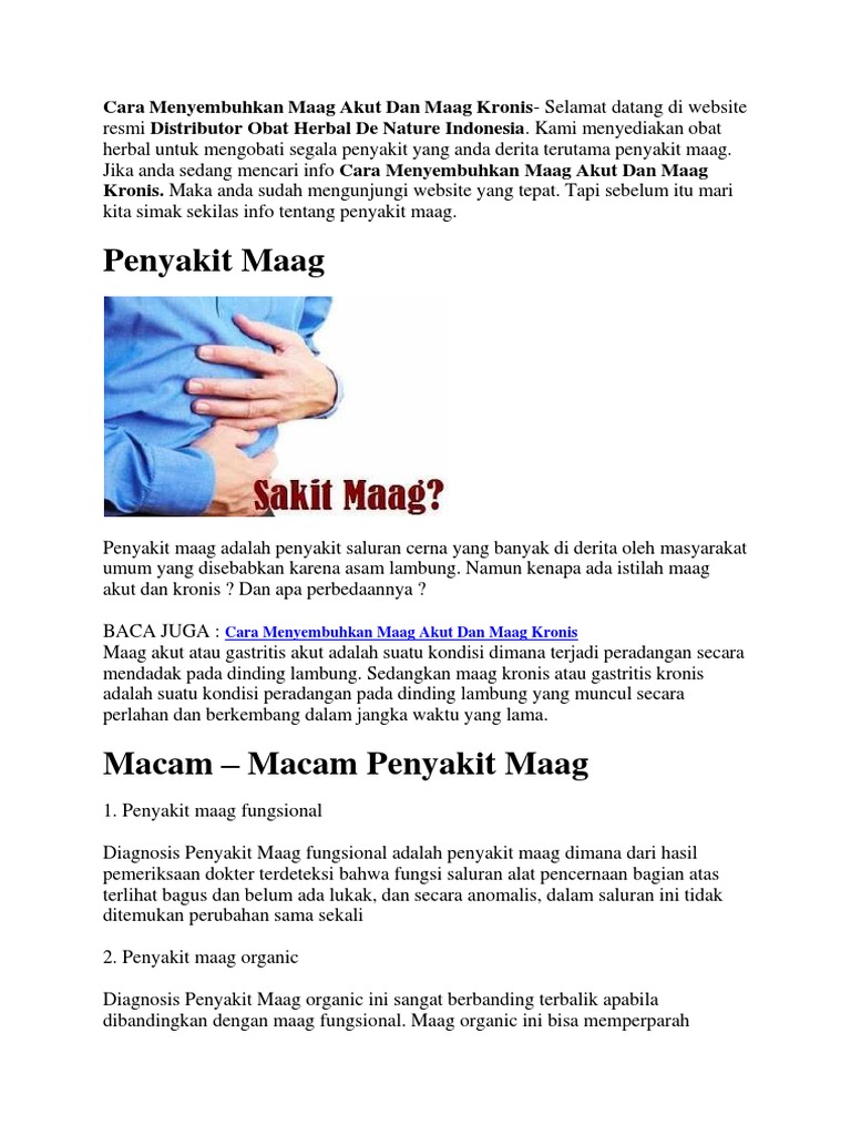 Kenali Penyakit Maag Akut Kamu Sebelum Terlambat