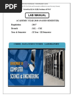 Lab Manual: Regulation: 2017 Branch: Year & Semester: II Year / III Semeste