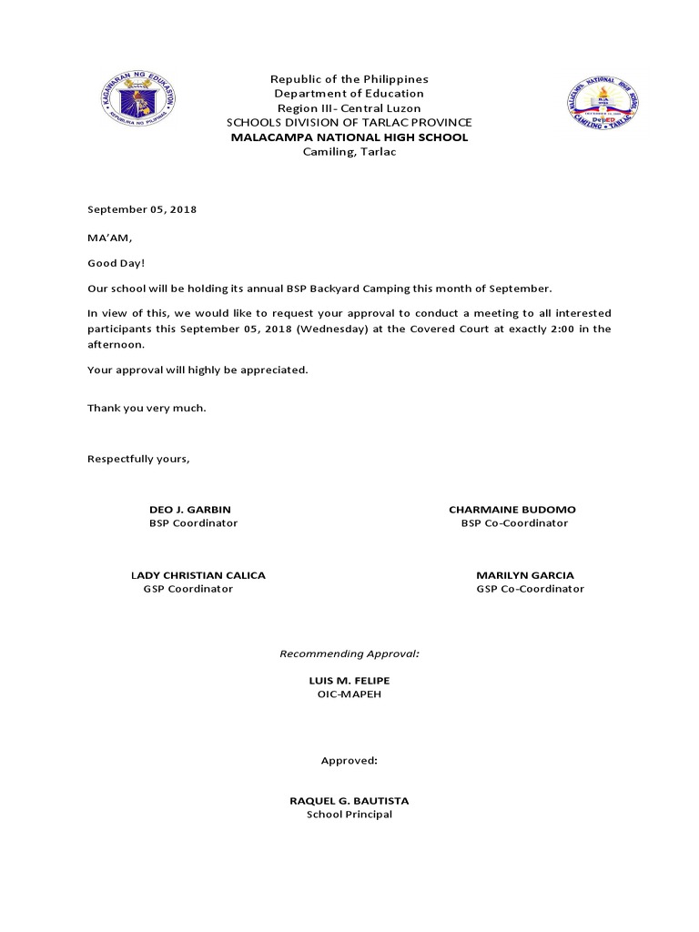 Request for approval of an informational meeting regarding the upcoming